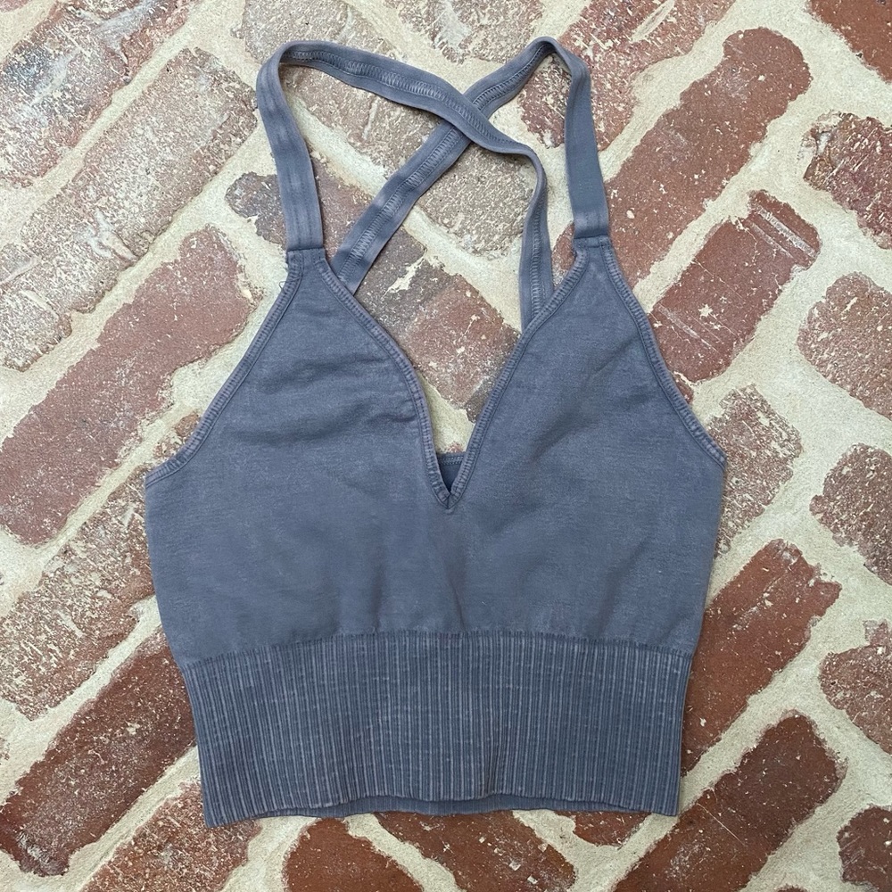 NWOT Free People Good Karma Crop - Size XS/S - Dark Grey